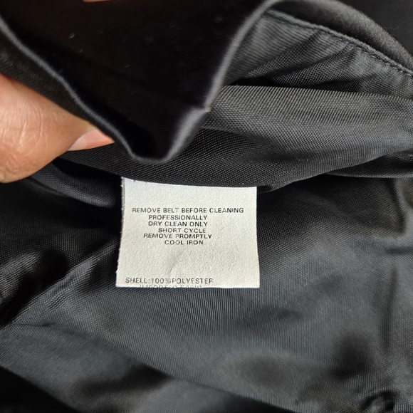 Scott McClintoch Vintage Black Tie Satin Gown‎ Rhinestone Buckle Belted Size 8 - Picture 14 of 15